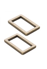 ByAnnie ByAnnie - Rectangle Ring Flat  - 1 inch - Antique Brass - set of 2 - HAR1-RR-AB-TWO