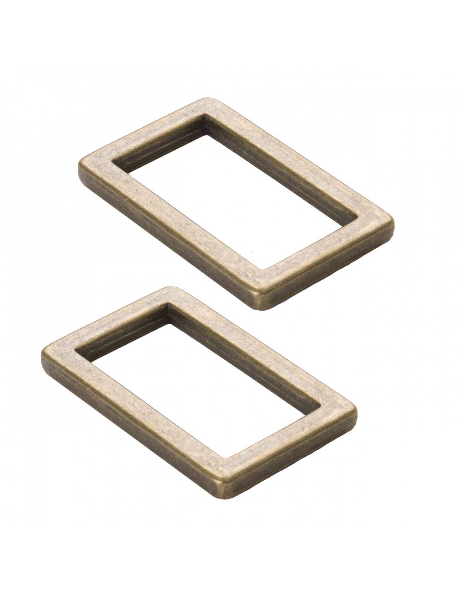 ByAnnie ByAnnie - Rectangle Ring Flat  - 1 inch - Antique Brass - set of 2 - HAR1-RR-AB-TWO