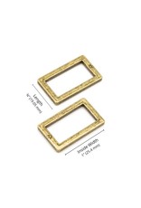 ByAnnie ByAnnie - Rectangle Ring Flat  - 1 inch - Antique Brass - set of 2 - HAR1-RR-AB-TWO