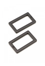 ByAnnie ByAnnie - Rectangle Ring Flat  - 1 inch - Black Metal - 2 stuks - HAR1-RR-BM-TWO