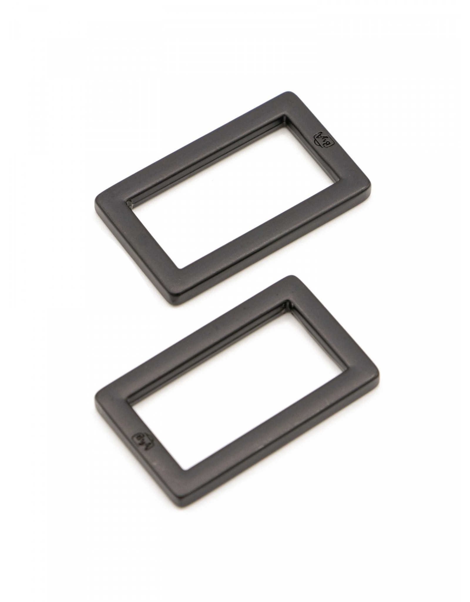 ByAnnie ByAnnie - Rectangle Ring Flat  - 1 inch - Black Metal - 2 stuks - HAR1-RR-BM-TWO