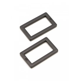 By Annie Rectangle Ring Flat  - 1 inch - Black Metal