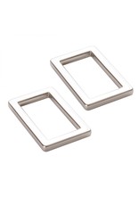 ByAnnie ByAnnie - Rectangle Ring Flat  - 1 inch - Nickel - set of 2 - HAR1-RR-N-TWO