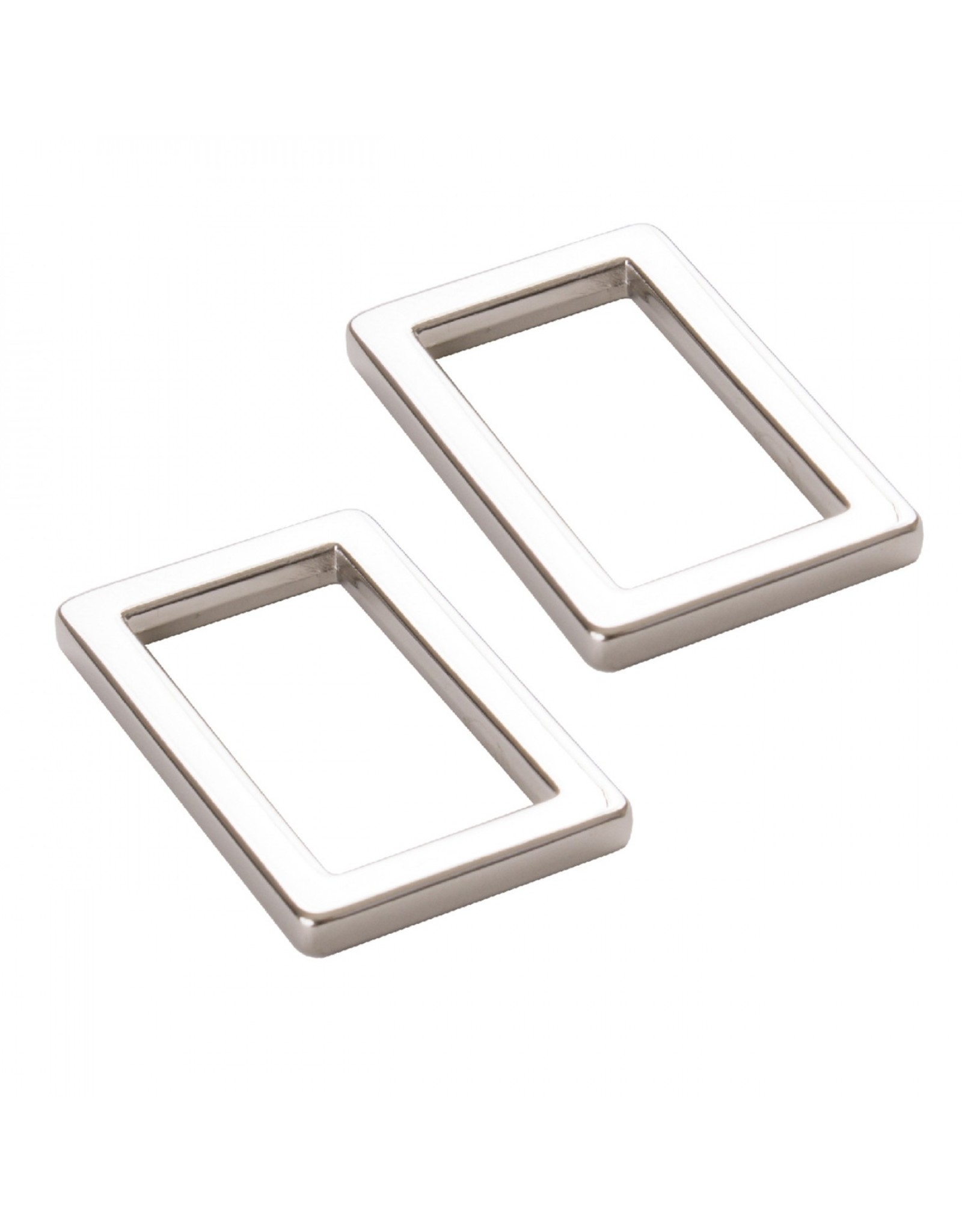 ByAnnie ByAnnie - Rectangle Ring Flat  - 1 inch - Nickel - 2 stuks - HAR1-RR-N-TWO