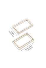 ByAnnie ByAnnie - Rectangle Ring Flat  - 1 inch - Nickel - set of 2 - HAR1-RR-N-TWO
