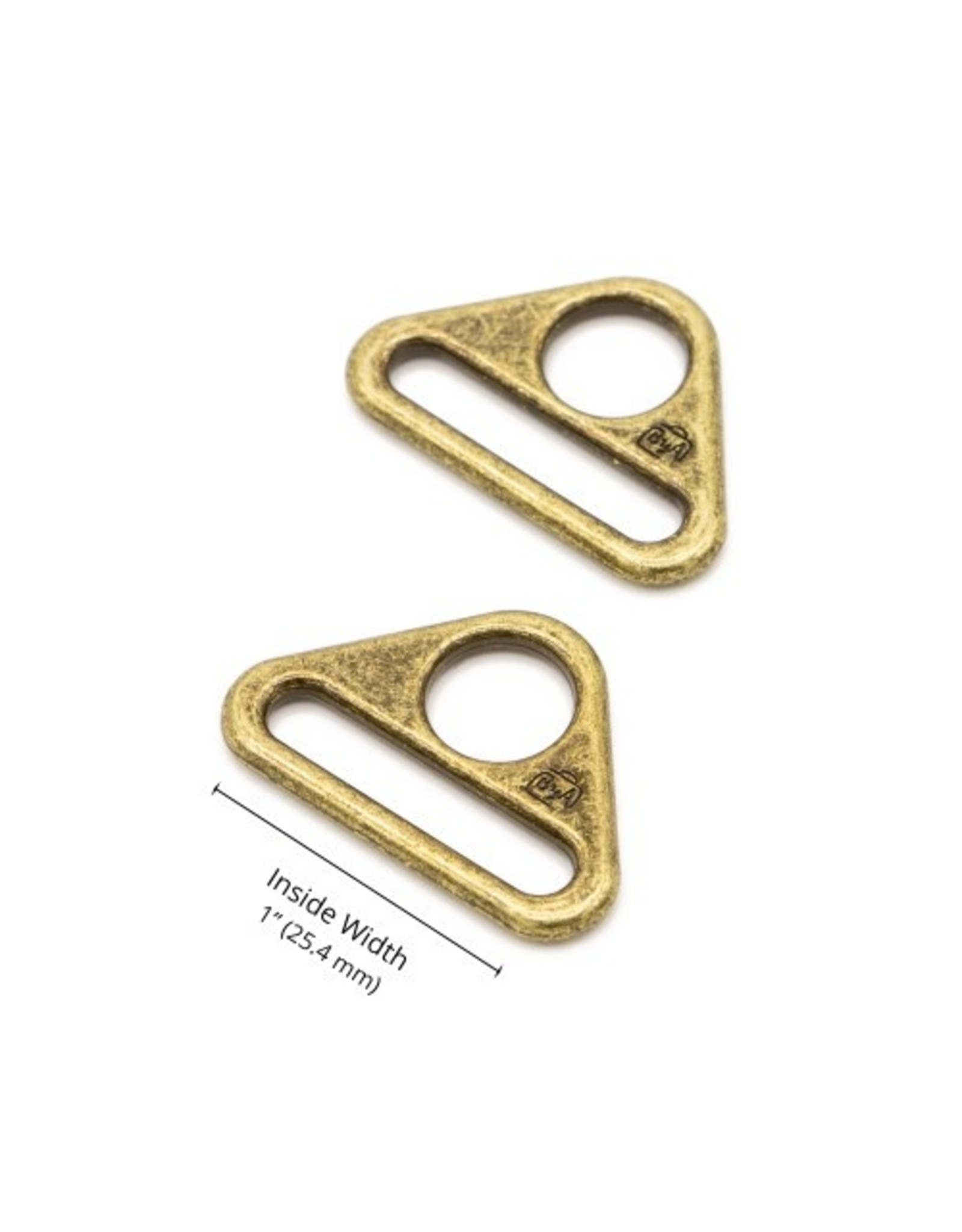 ByAnnie Triangle Ring - 1 inch - Antique Brass