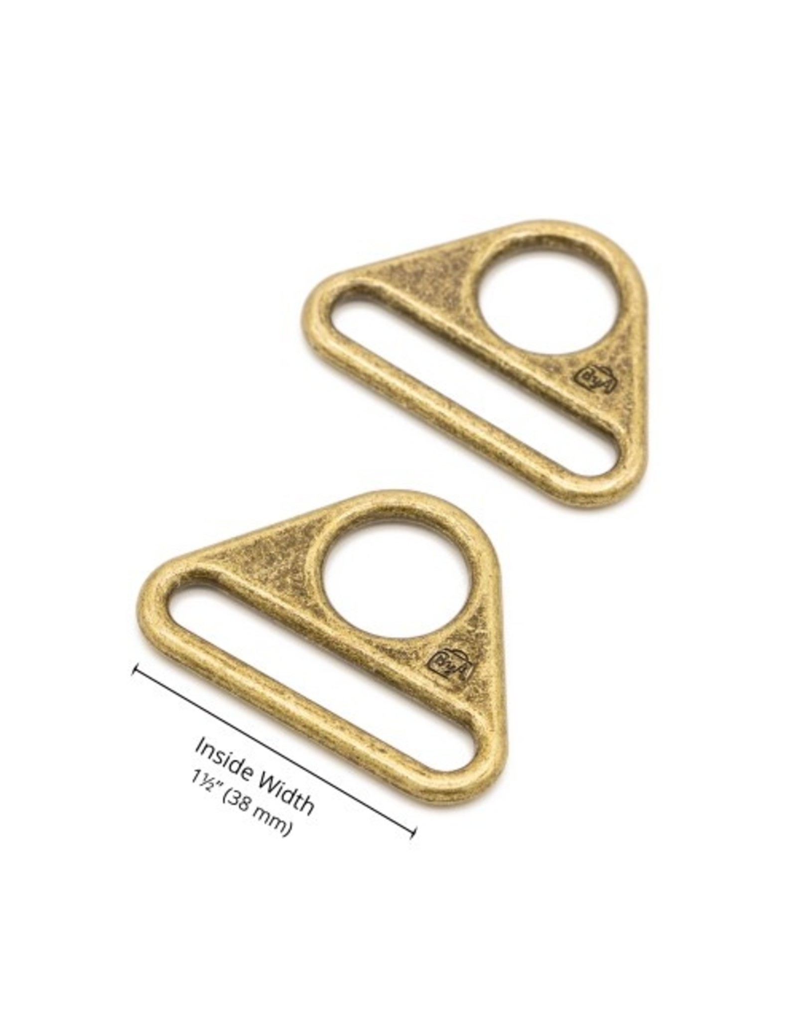 ByAnnie Triangle Ring - 1-1/2 inch - Antique Brass