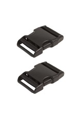 ByAnnie Side-Release Buckle - 1 inch - Black Plastic - 2 pieces