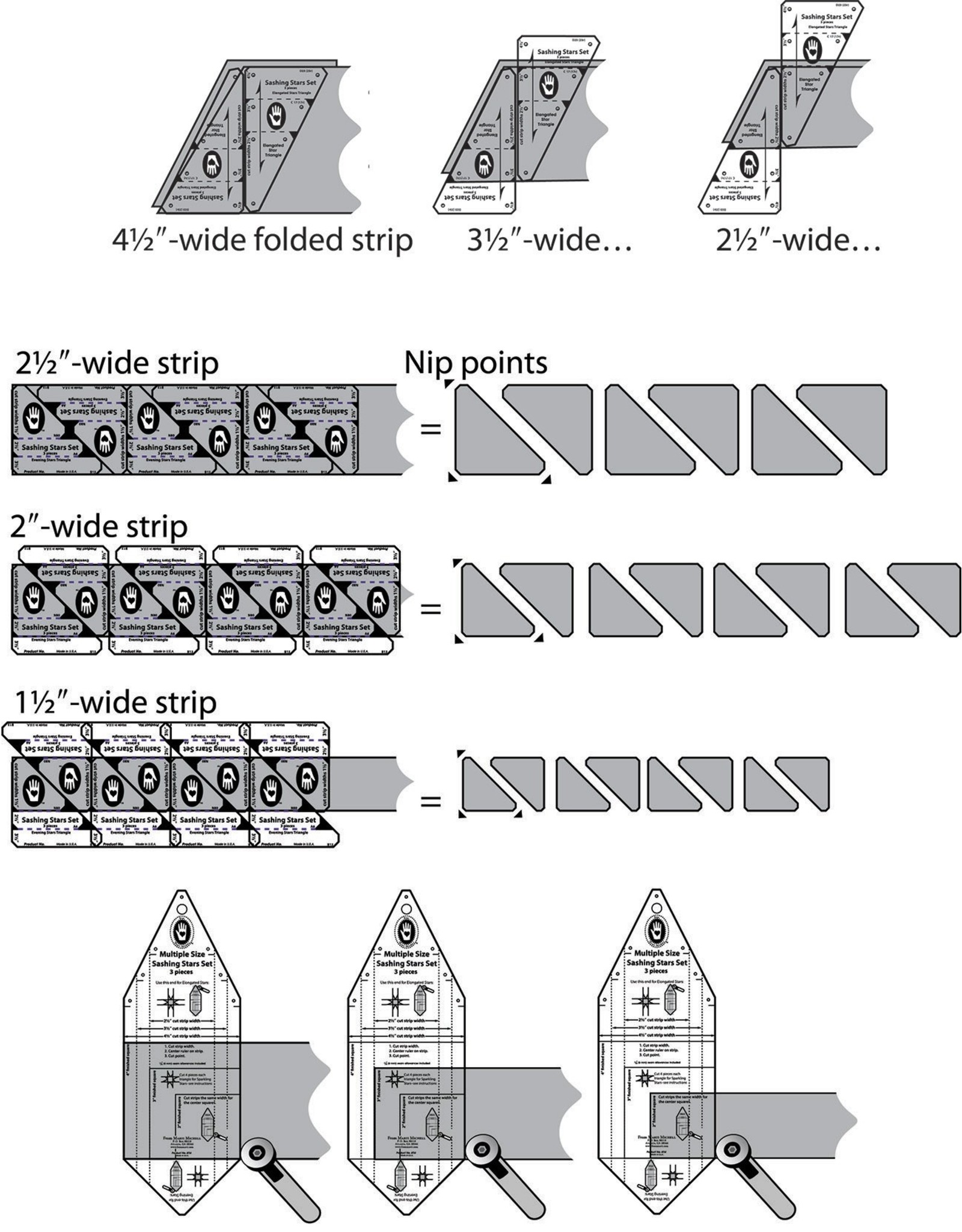 Marti Michell Marti Michell - Sashing Star Set - 8114