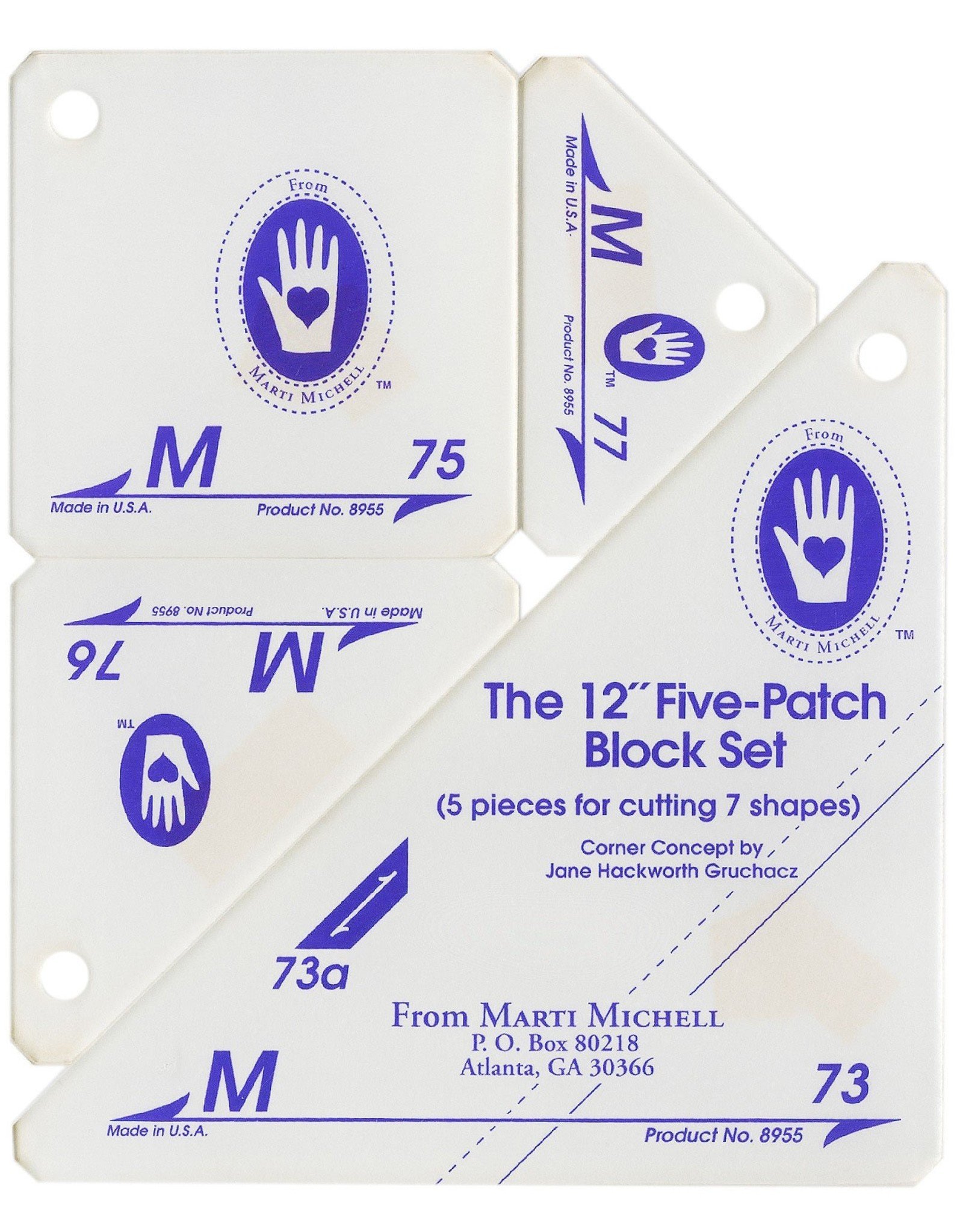 Marti Michell Marti Michell - Set M - 5-Patch - Perfect Patchwork Templates - 8955