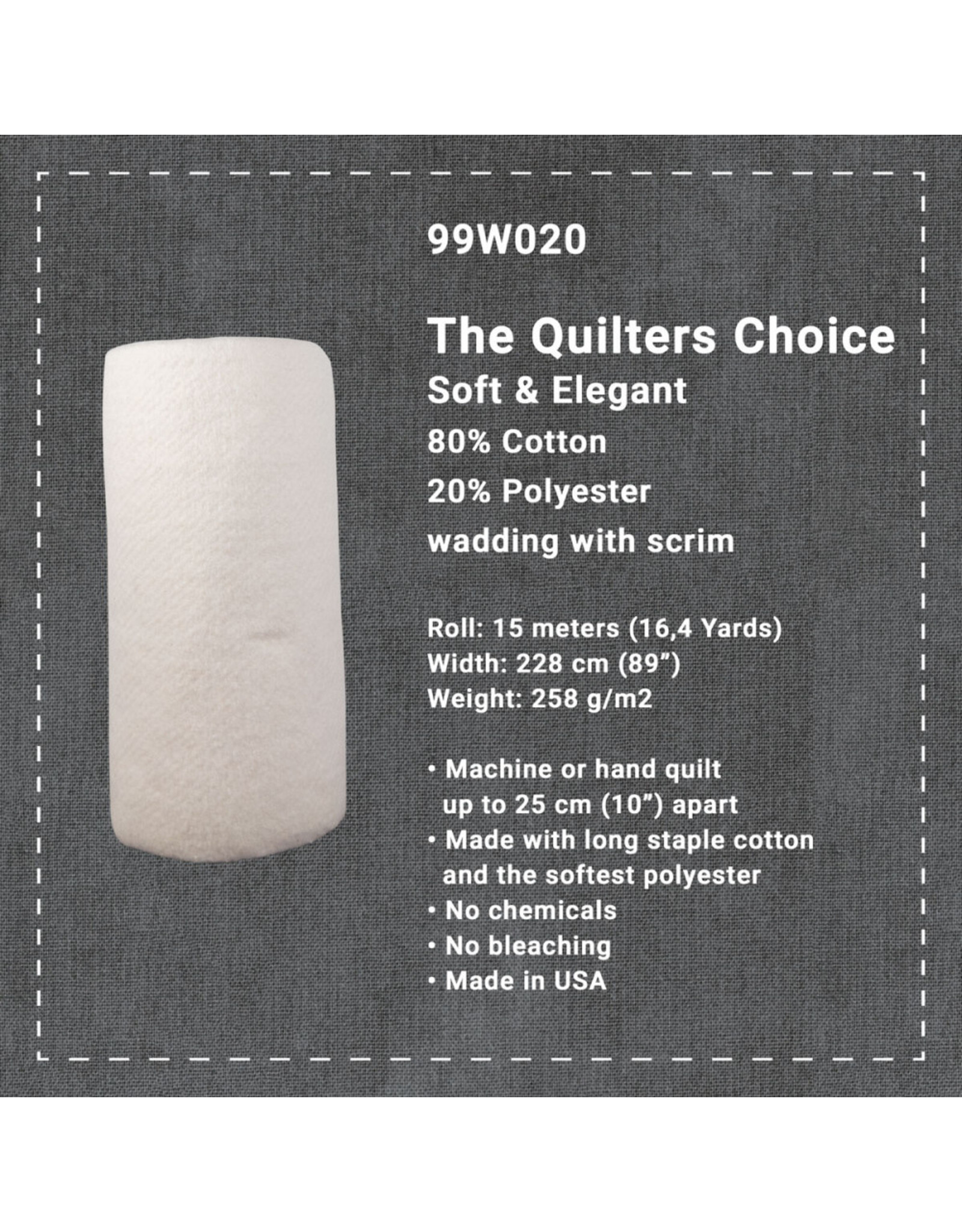 Stof Fabrics The Quilters Choice - Soft & Elegant 80/20 - 10 cm