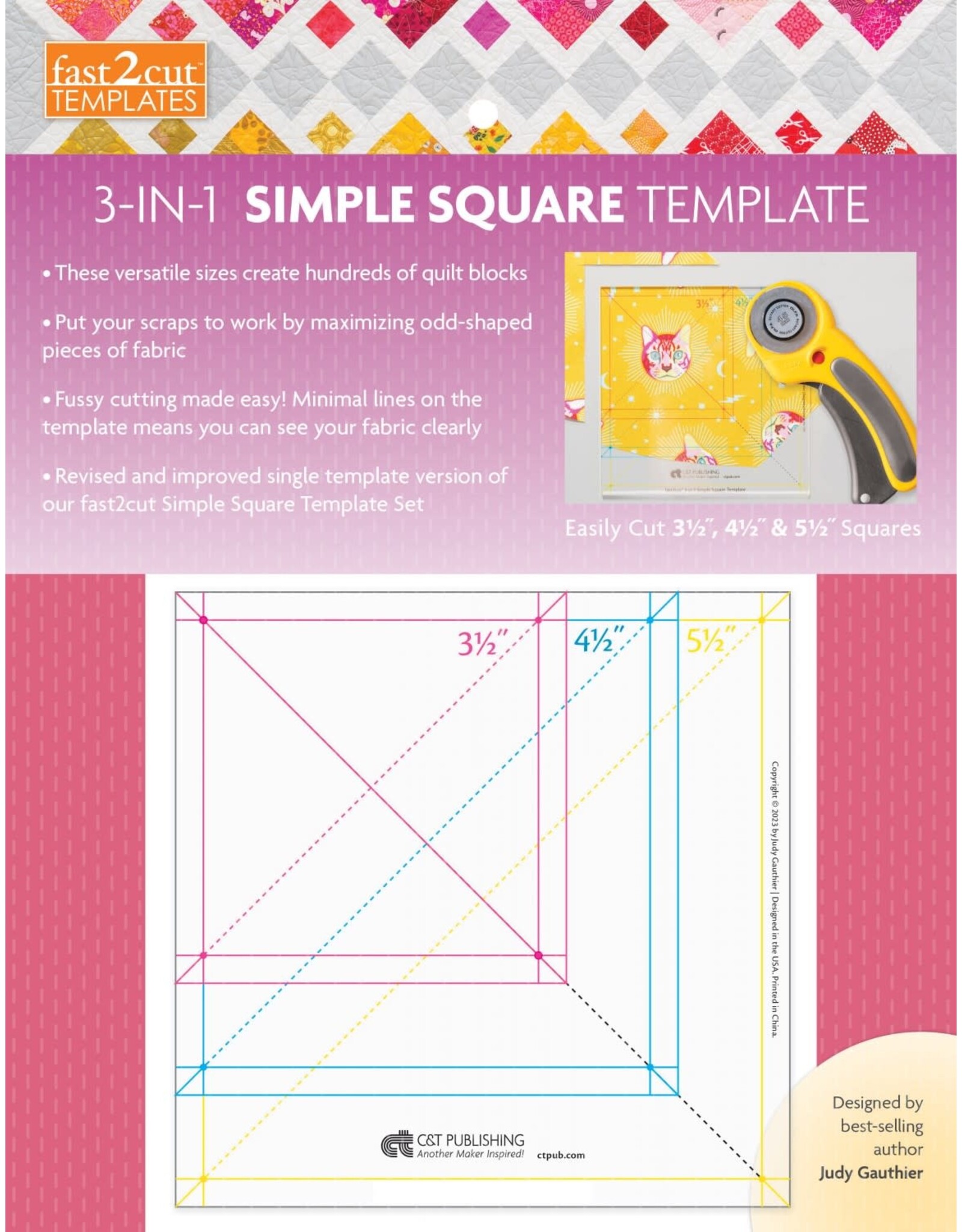 CT Publishing Fast2cut - 3-in-1 Simple Square Template