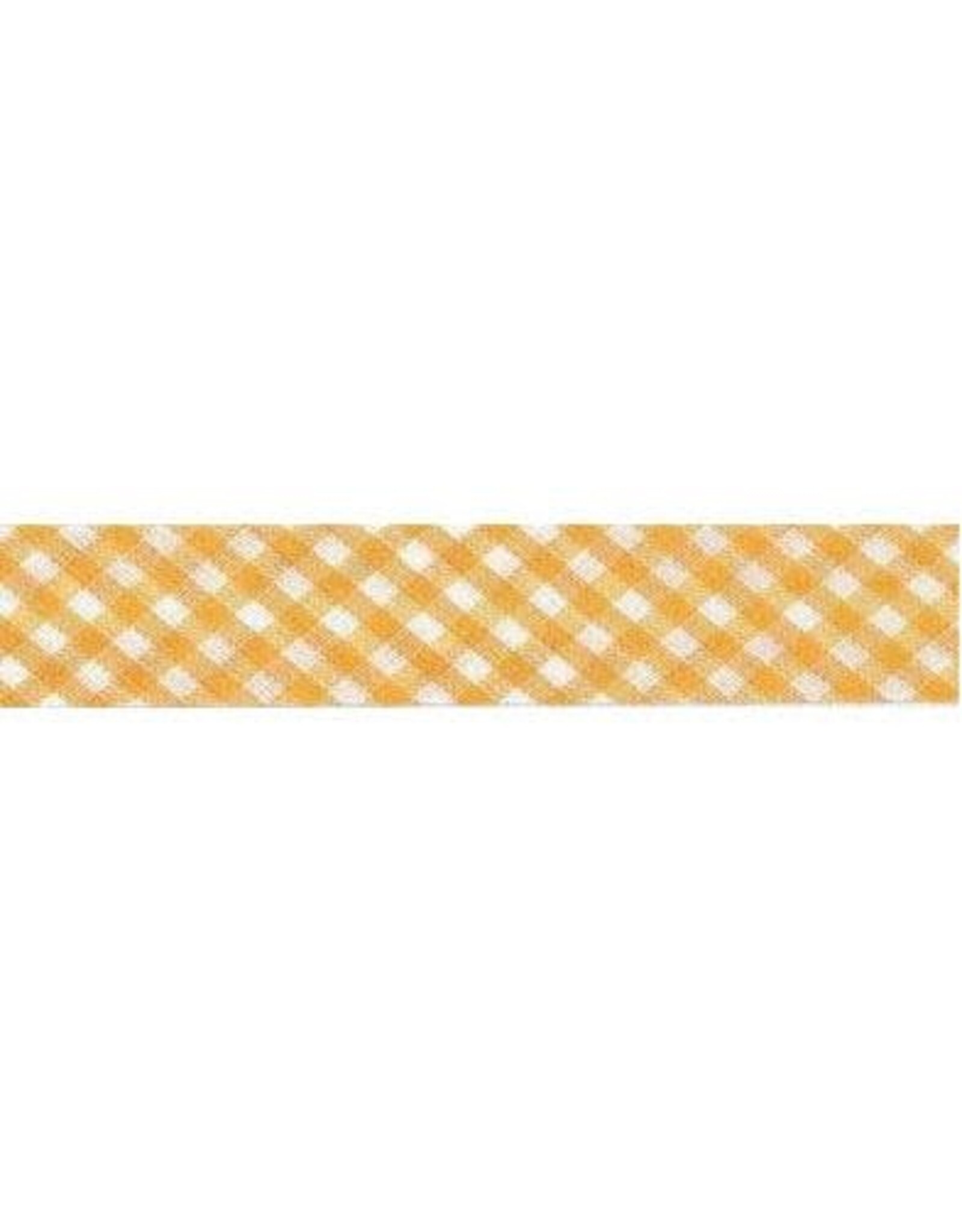 Restyle Bias Tape - 1 meter - checked yellow - 18 mm