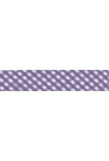 Restyle Bias Tape - 1 meter - checked lilac - 18 mm