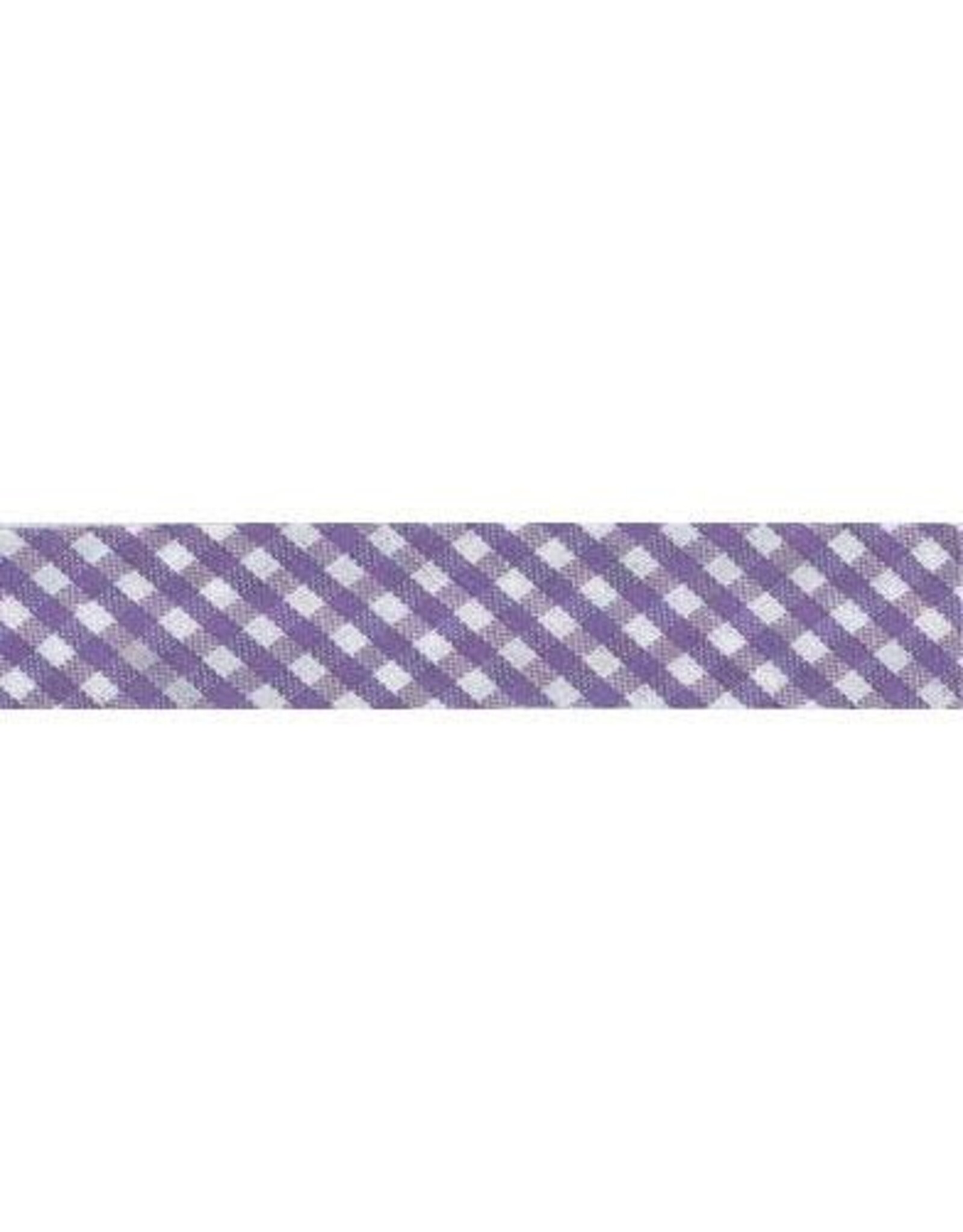 Restyle Bias Tape - 1 meter - checked lilac - 18 mm