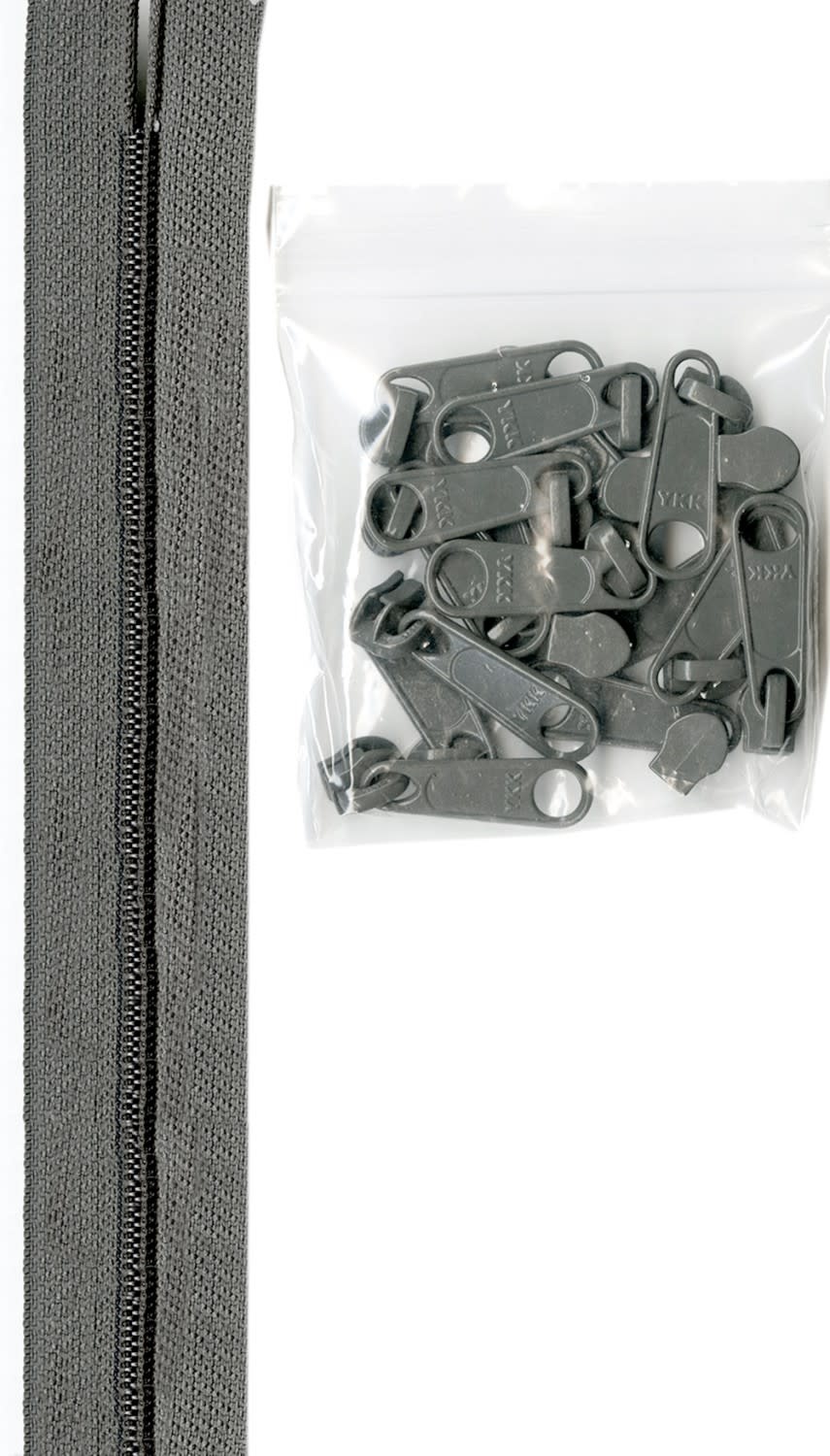Zippers By The Yard 4 Yard Pewter Nanno Creative