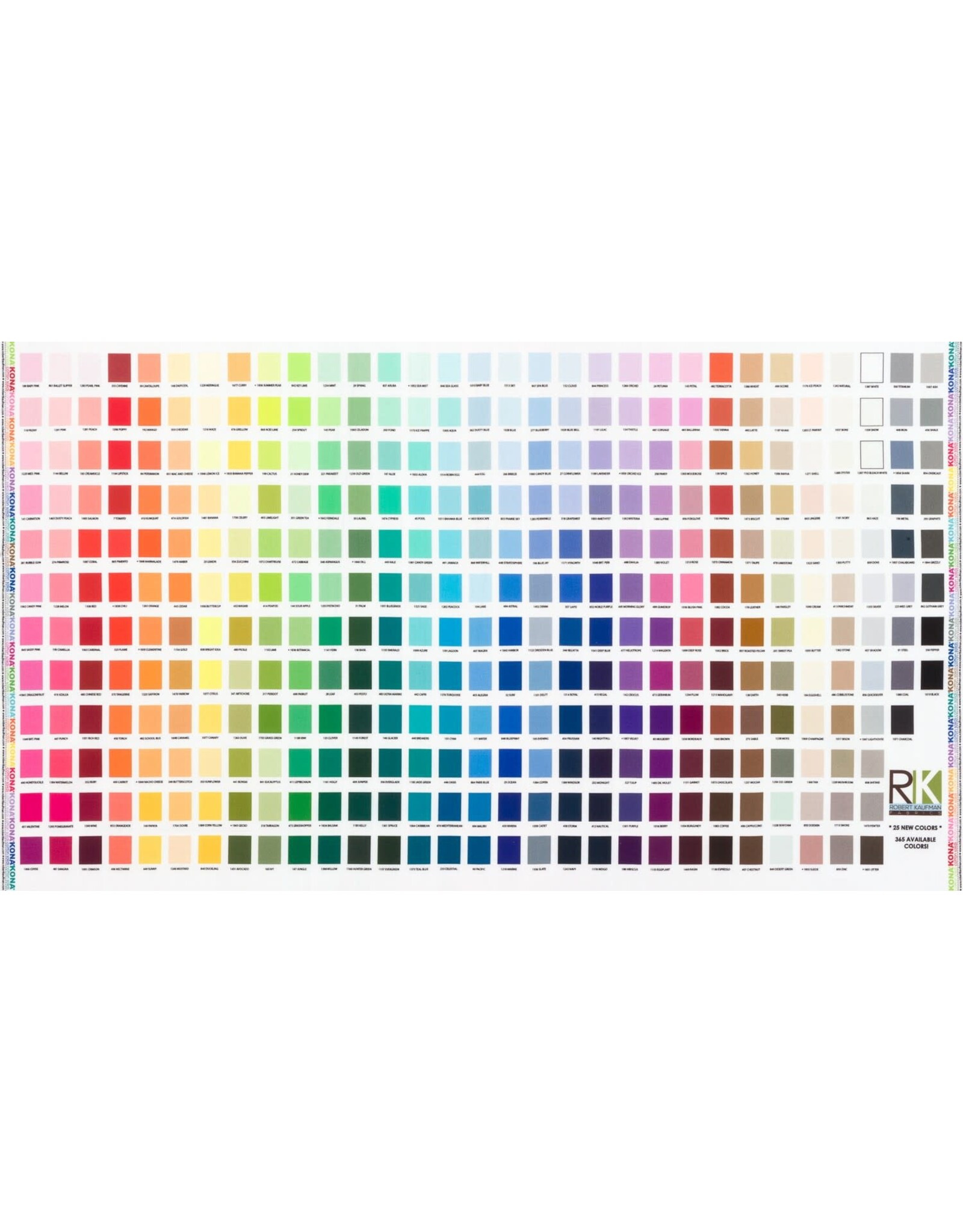 Kona Solids Printed Color Chart Nanno Creative