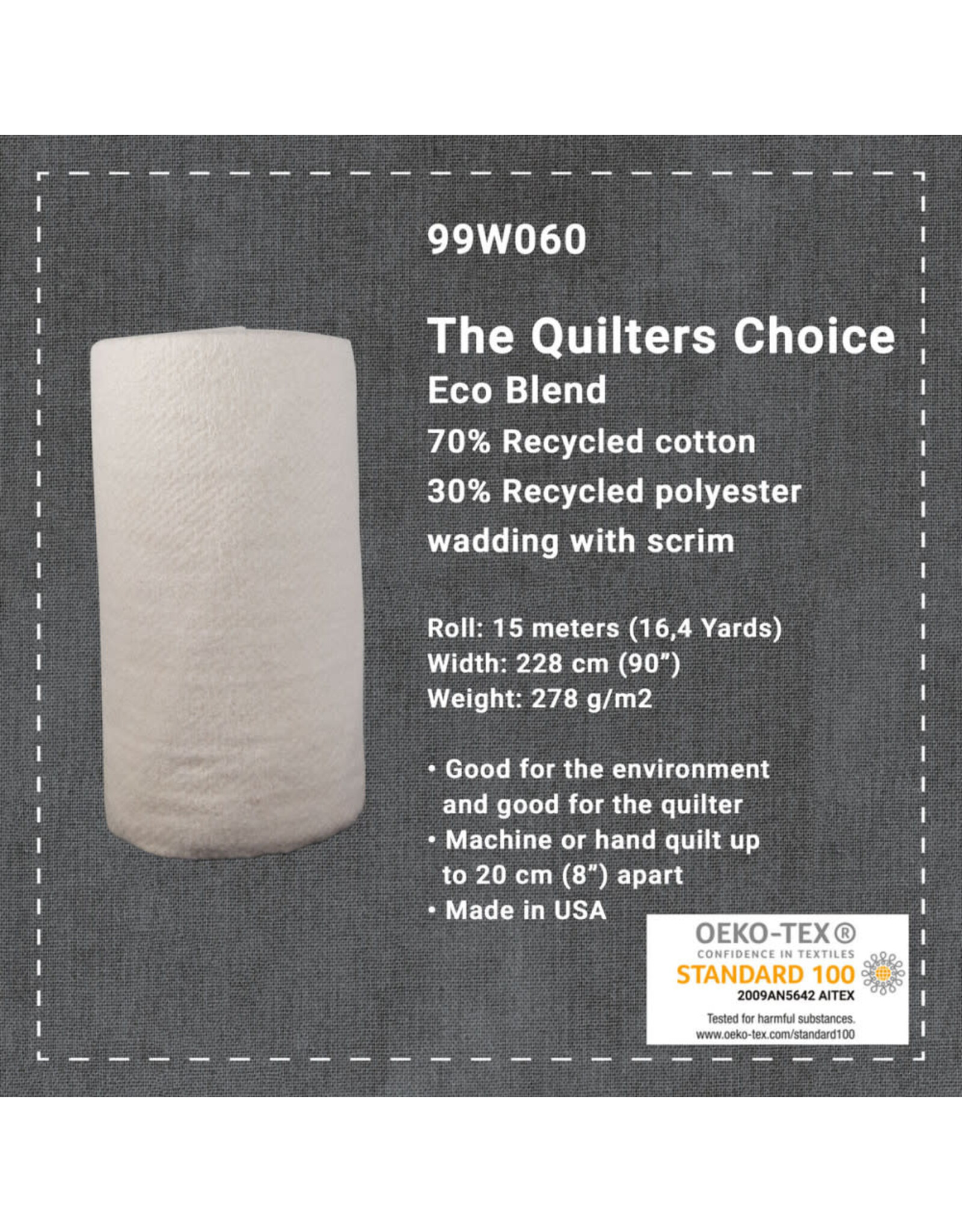 Stof Fabrics The Quilters Choice - Eco Blend - batting - per 10 cm