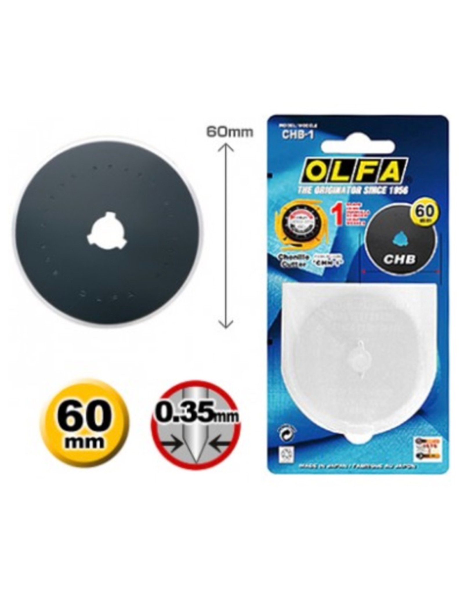 Olfa Olfa - reservemes voor Chenille Cutter van 60 mm