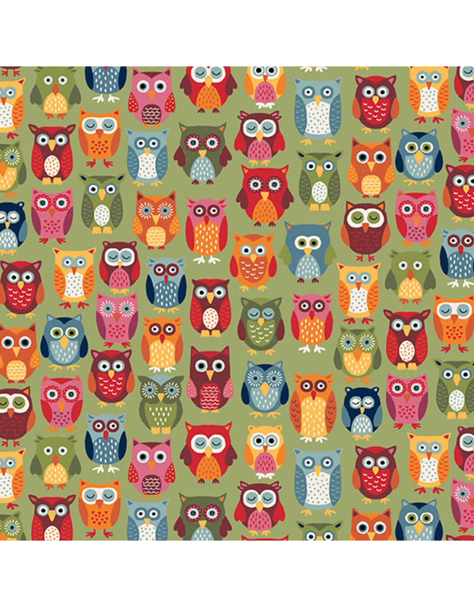 Makower UK Makower UK - Autumn Days - Owls Green - TP-2594-G