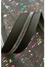 Sassafras Lane Designs Sassafras Lane Designs - Black Zipper Tape - Iridescent Teeth - 3 yard