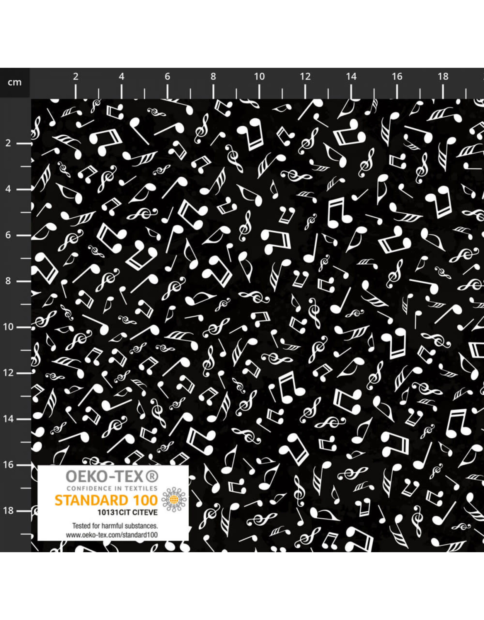 Stof Fabrics Stof Fabrics - Black and White Notes - Notes Black - 4502-608