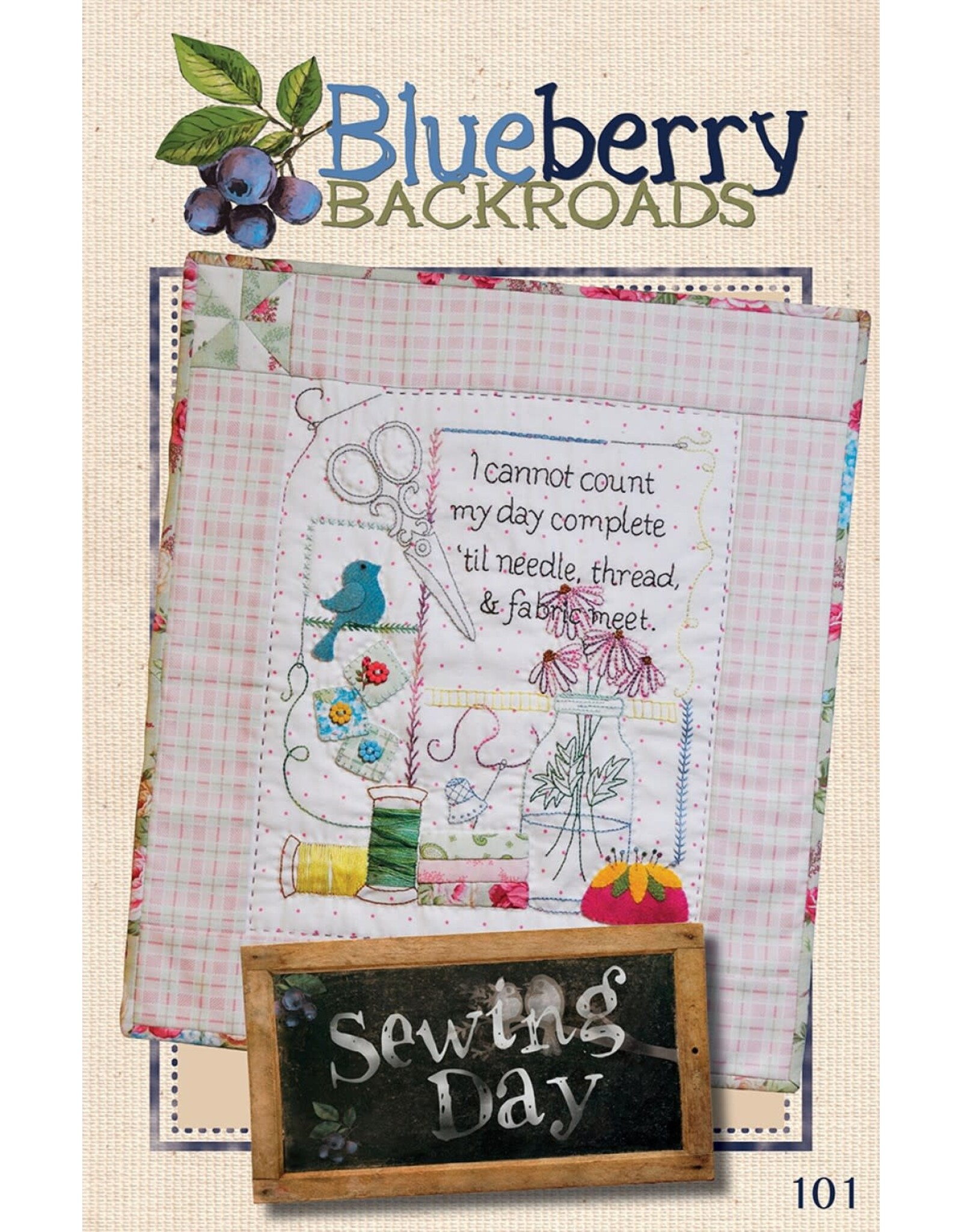 Blueberry Backroads Sewing Day - embroidery pattern