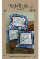 Bird Brain Designs Snowman Season Bluework - borduurpatroon