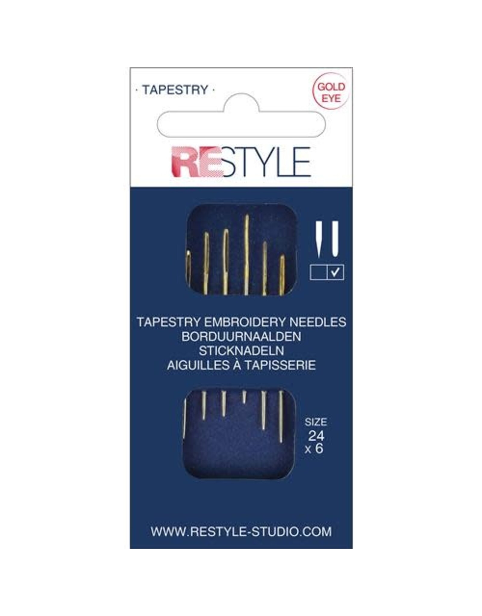 Restyle Embroidery Needle - Round Tip - 24