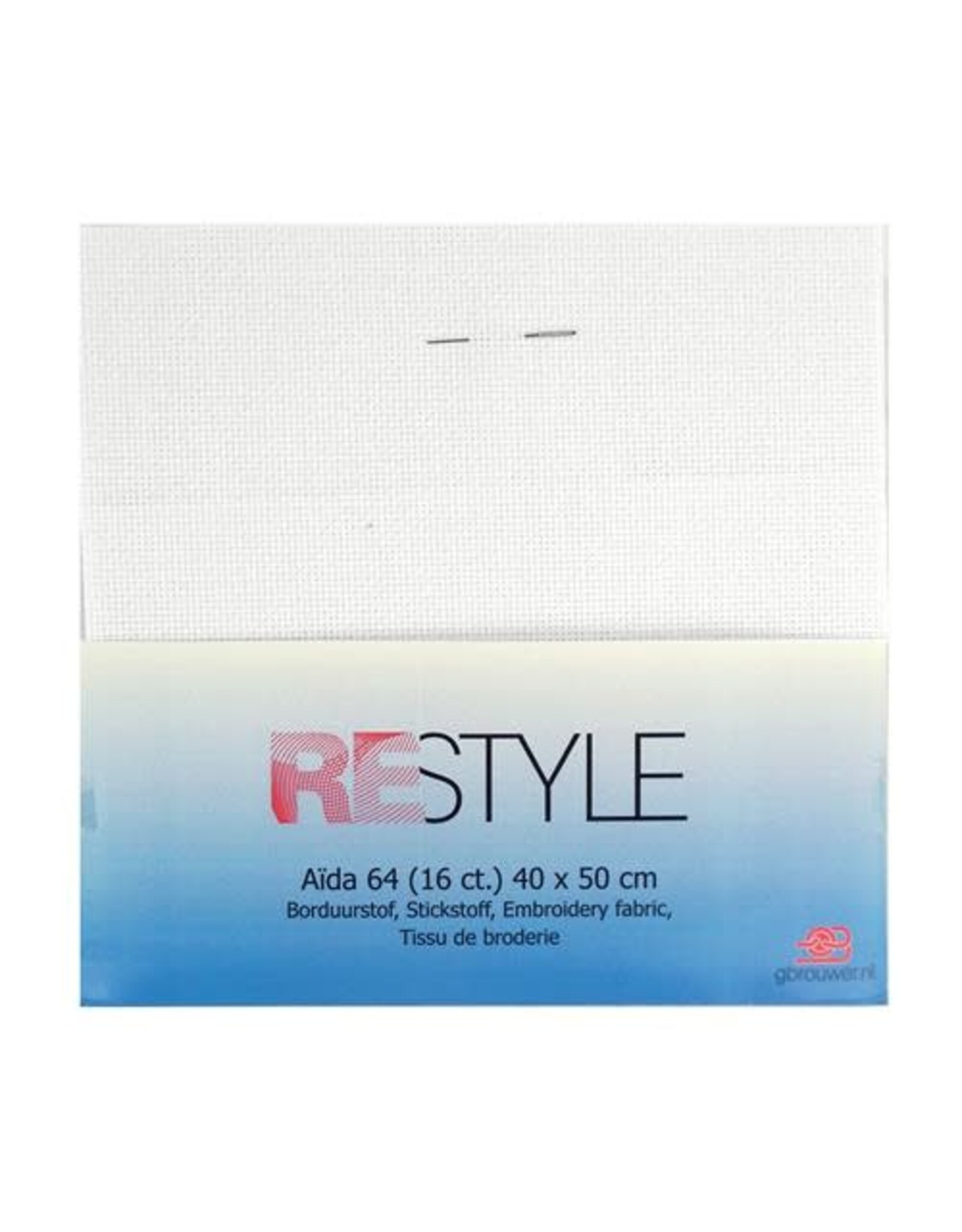 Restyle Embroidery Fabric - Aida 64 - 16 count - 40 x 50 cm - white