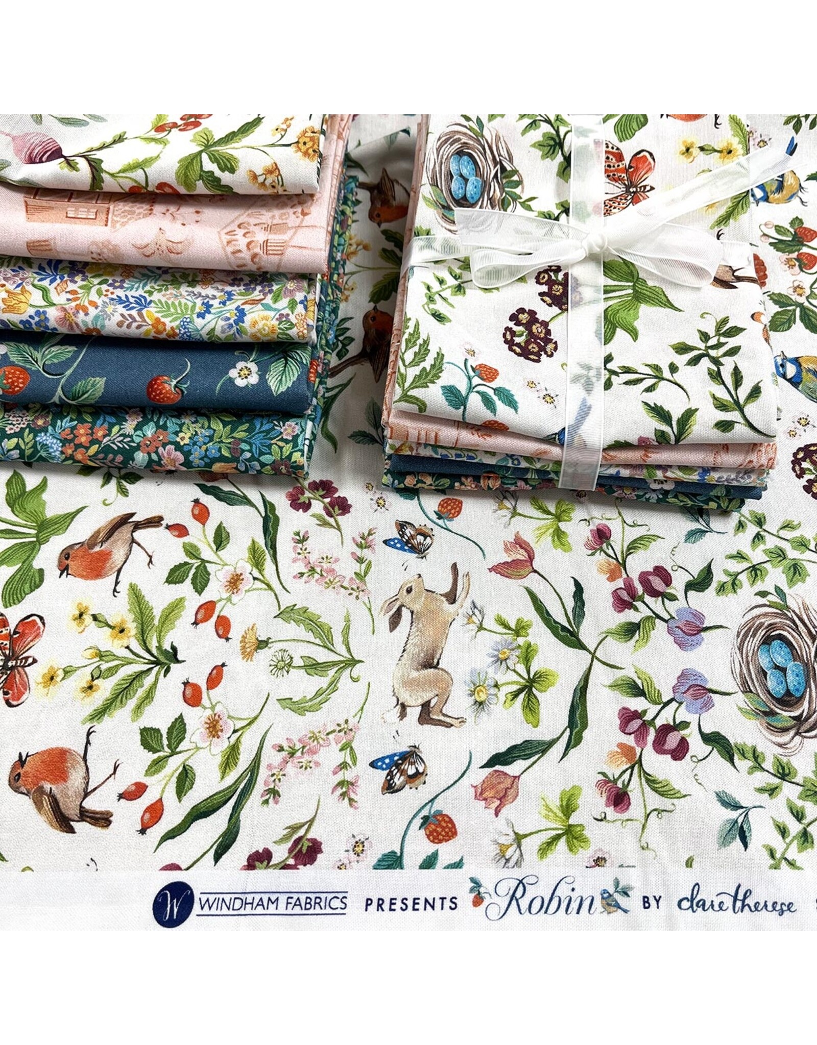 Windham Clare Therese Gray - Robin - Fat Quarter Bundle