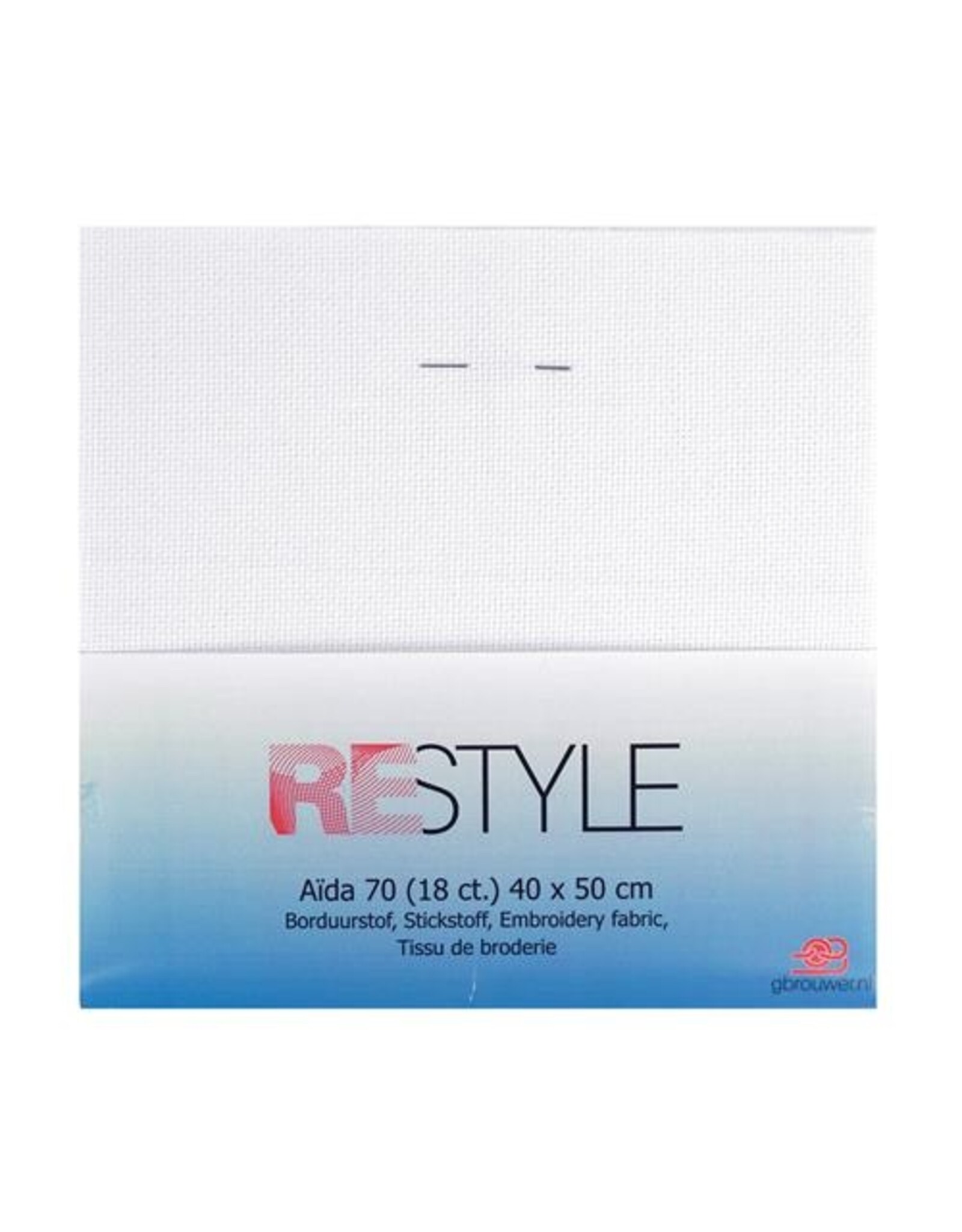 Restyle Embroidery Fabric - Aida 70 - 18 count - 40 x 50 cm - white