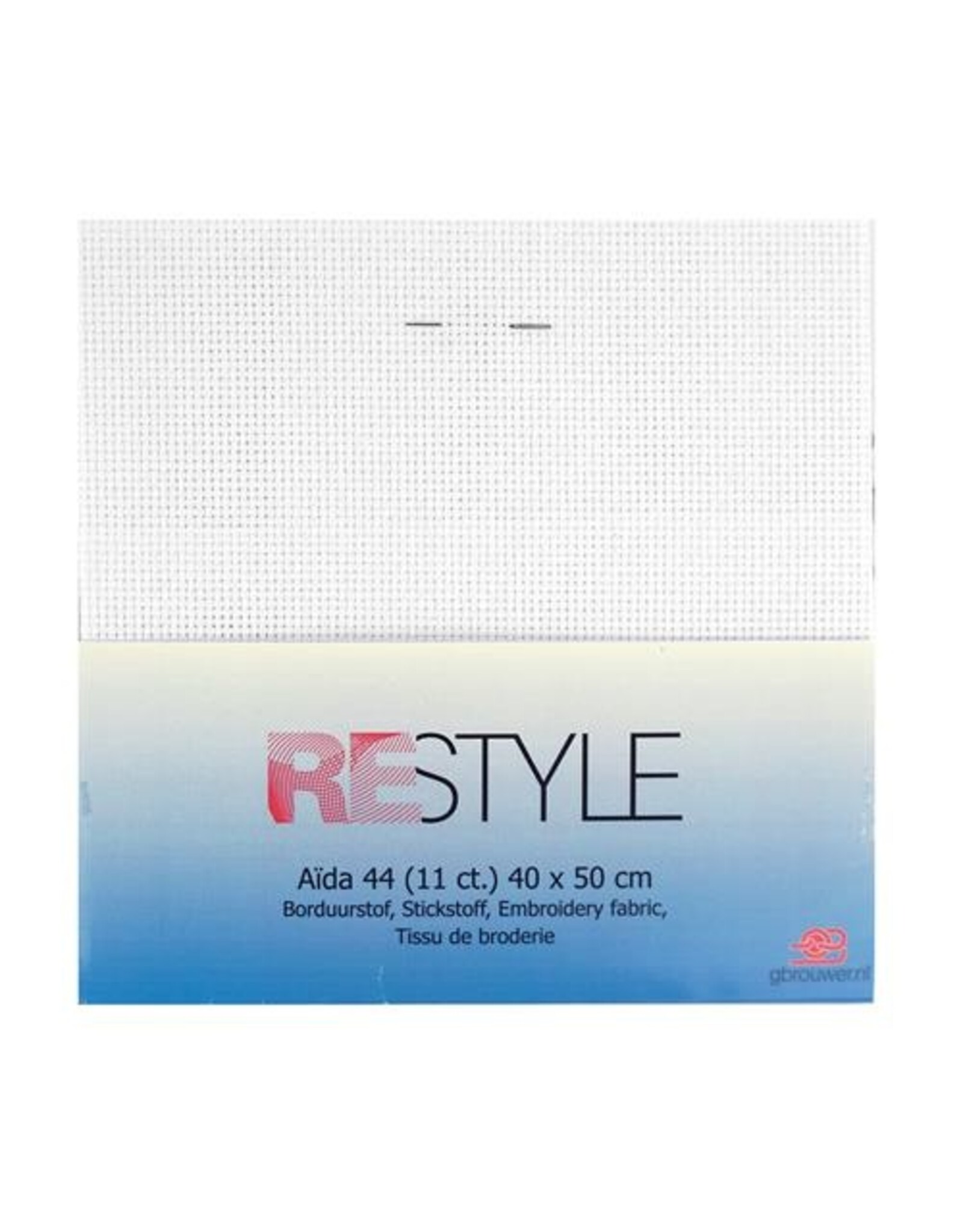 Restyle Embroidery Fabric - Aida 44 - 11 count - 40 x 50 cm - white