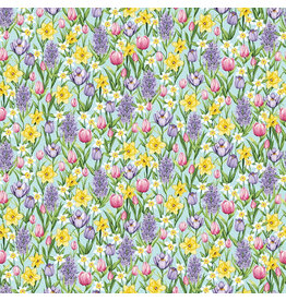 Henry Glass Hoppy Hunting - Small Floral Pastel Blue