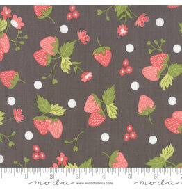 Moda Strawberry Jam - Floral Strawberry Polka Dot Grey coupon (± 80 x 110 cm)