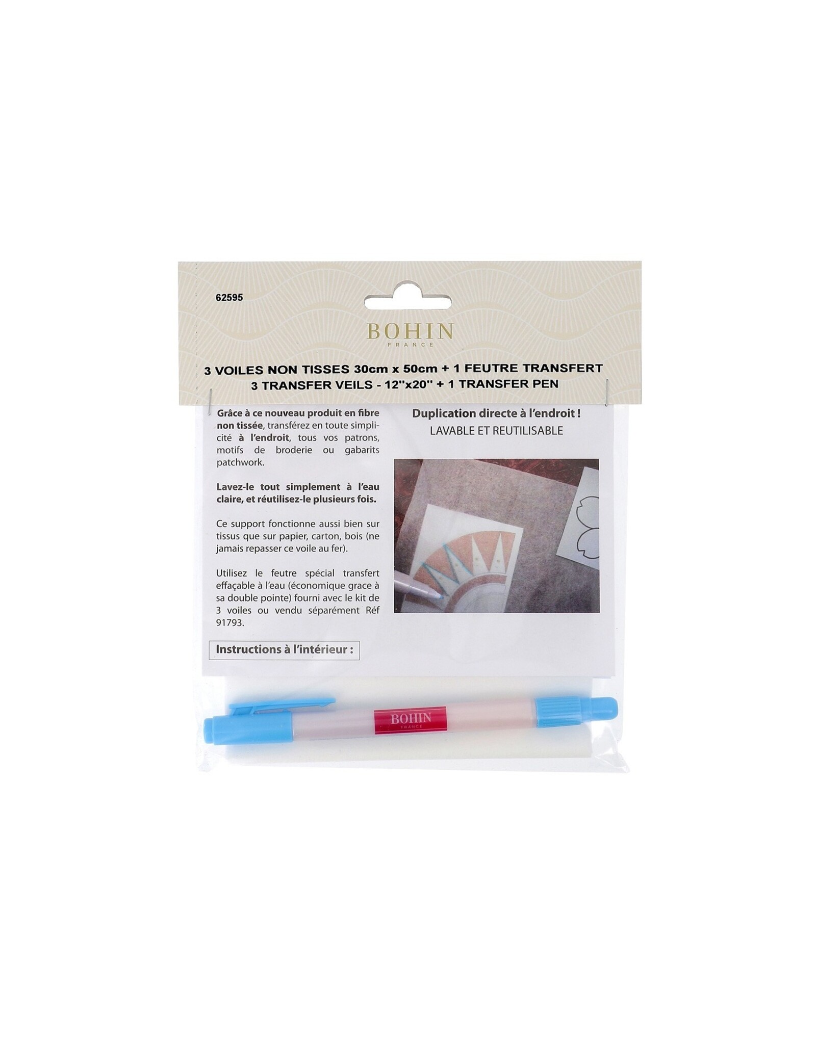 Bohin Bohin - Transfer Veils + Marker - for transferring quilt- and embroidery patterns