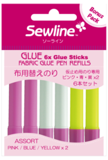 Sewline Sewline Fabric Glue Navulling - Blauw/Roze/Geel - Bonuspack - FAB50062