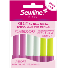 Sewline Sewline Fabric Glue Navulling - Blauw/Roze/Geel