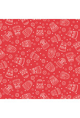 Henry Glass Mandy Shaw - Say It With a Stitch - Thimbles Linework Red - 149-88