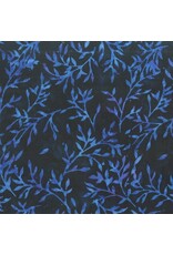 Anthology Fabrics Be Colourful Batik - Ditzy Vines Dark Blue