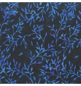 Anthology Fabrics Be Colourful Batik - Ditzy Vines Dark Blue