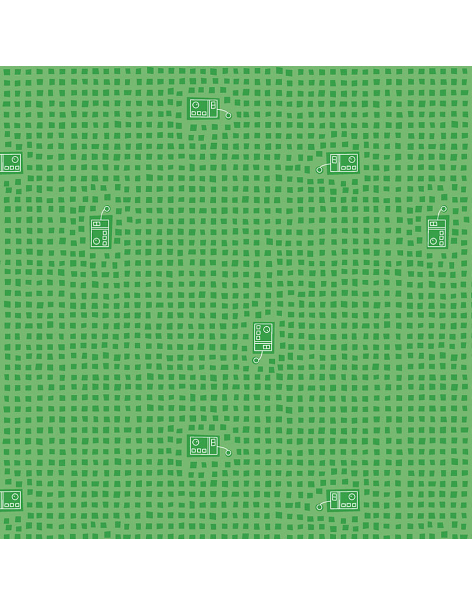 Benartex Contempo Studio Sugaridoo - Robo Boogie - Remote - Green - 16201-44