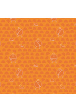 Benartex Contempo Studio Sugaridoo - Robo Boogie - Round - Tangerine - 16202-37