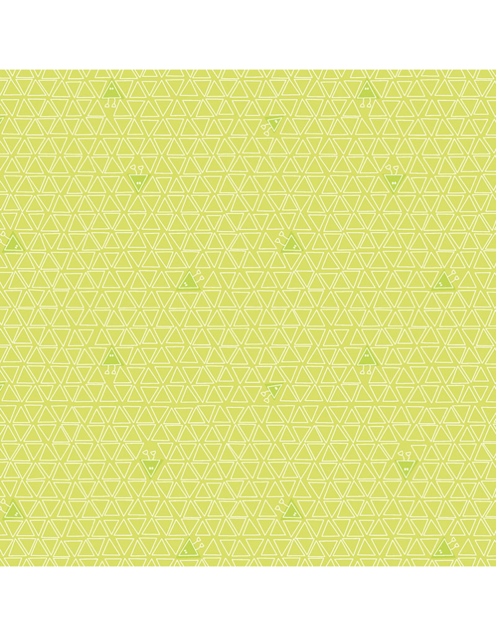 Benartex Contempo Studio Sugaridoo - Robo Boogie - Triangles - Light Lime - 16204-04