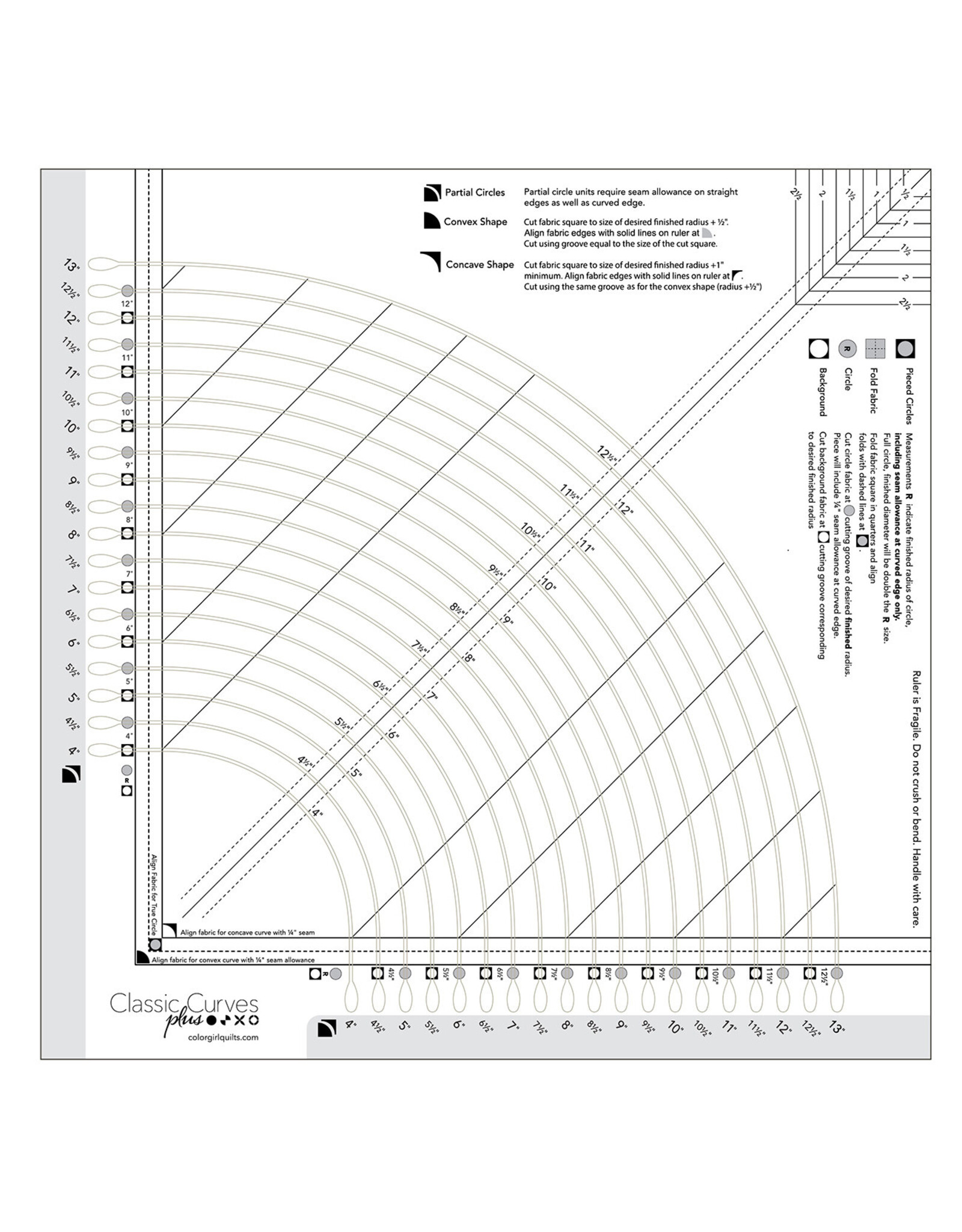 Diversen Color Girl Quilts - Classic Curves Plus Ruler