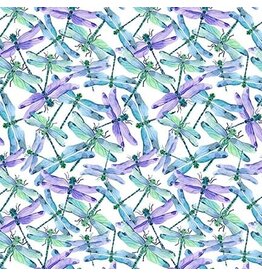 Blank Quilting Gypsy Flutter - Dragonflies White