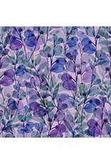 Blank Quilting Elsie Ess - Gypsy Flutter - Tonal Leaves Purple - 3052-55