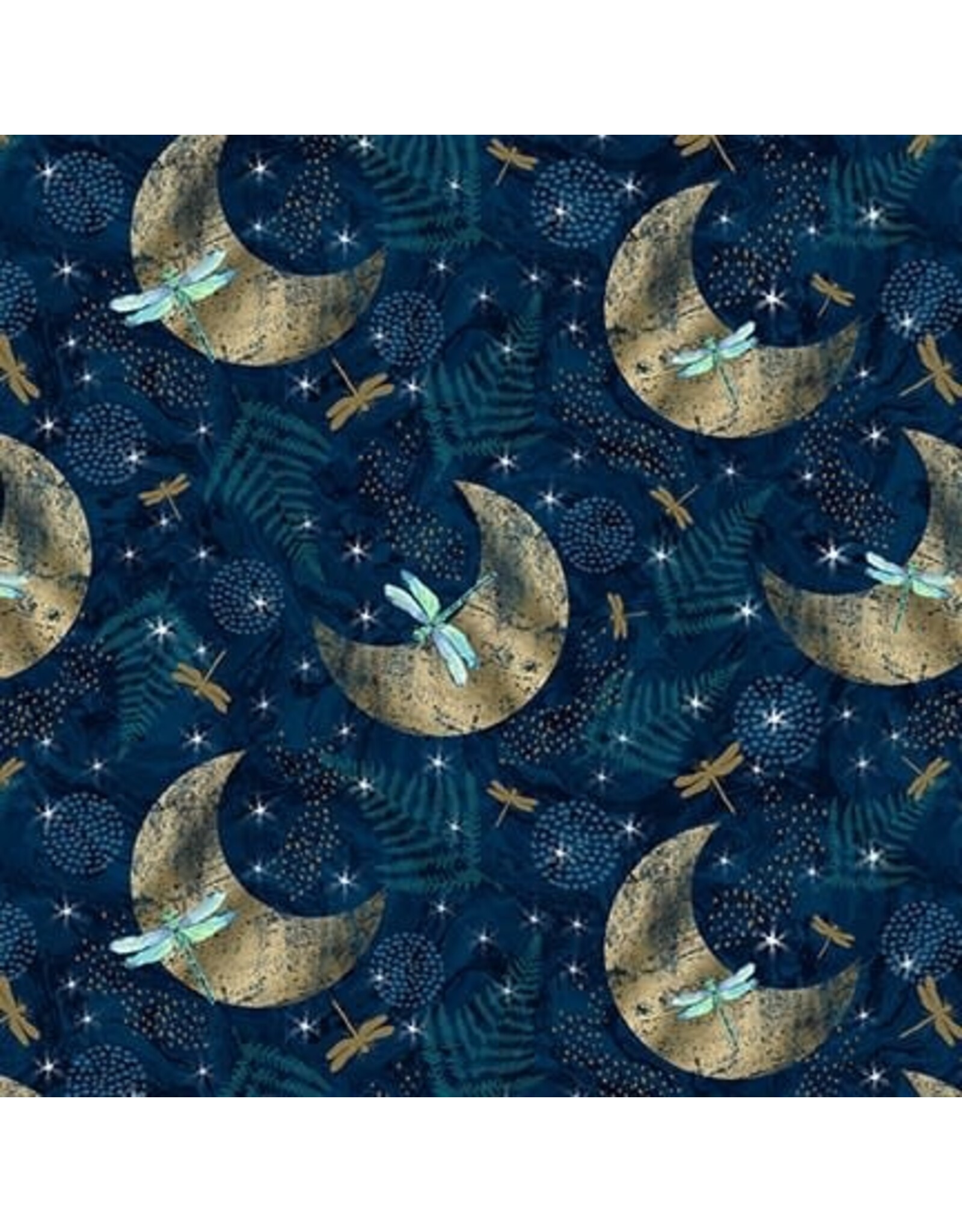 Blank Quilting Elsie Ess - Gypsy Flutter - Dragonfly Moon Dark Blue - 3053-77