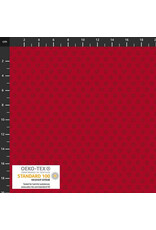 Stof Fabrics Basic Red - Flowers coupon (± 58 x 110 cm)