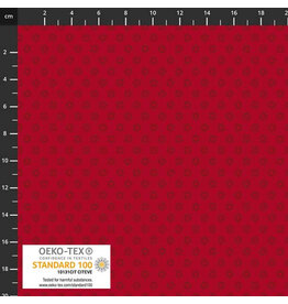 Stof Fabrics Basic Red - Flowers coupon (± 58 x 110 cm)